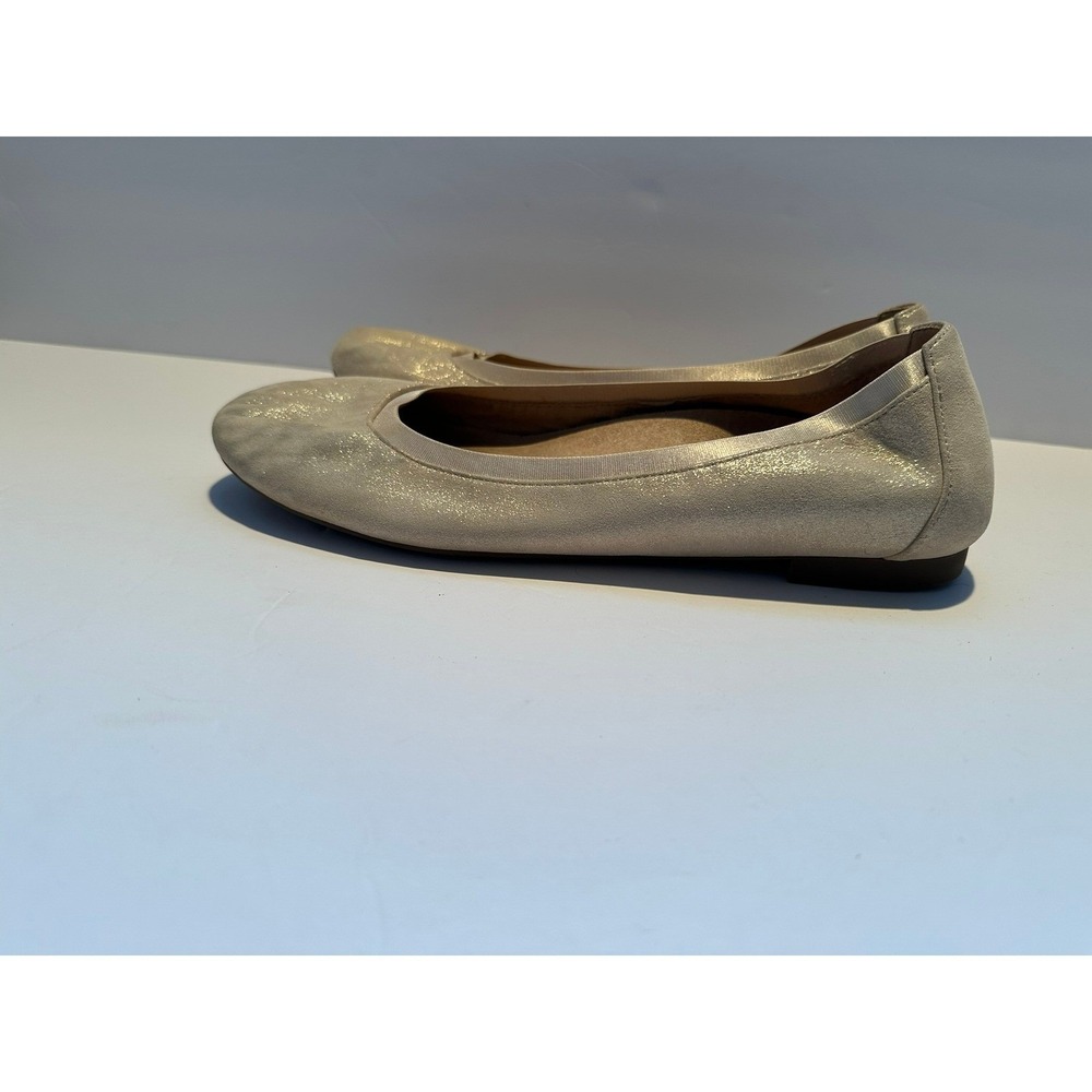Vionic Metallic Champagne Ballet Flats 9 WIDE - Picture 2 of 7